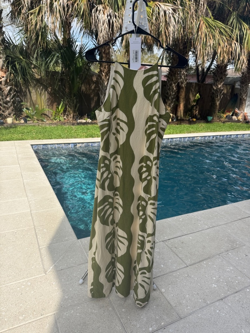 MonRenn Midsummer Palm Apron Dress - Green & White - Picture 1 of 10